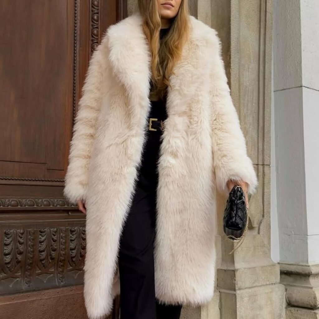 Affordable 2026 fashion trends: spotted neutral faux fur coat for a statement winter look.