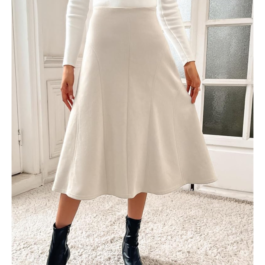 Affordable 2026 fashion trends: beige flowy madi skirt for a relaxed silhouette and quiet luxury aesthetic